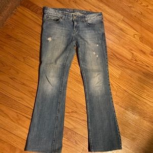 Express Steu bootcut low rise jeans size 6r 33”waist